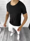 Tricou barbati slim fit negru T1974 N5-3.1